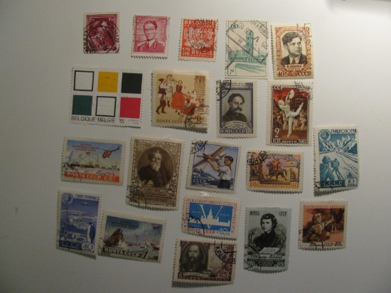 Vintage stamps set of: Belgium & Russia