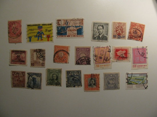 Vintage stamps set of: Belgium & China