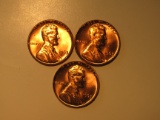 US Coins: 3x BU/Very clean 1963 Wheat pennies