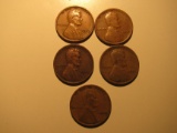 US Coins: 5x1929 Wheat pennies