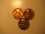 US Coins: 3xBU/Very clean 1963-D penney