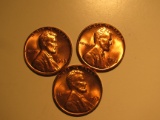 US Coins: 3x BU/Very clean 1963 pennies