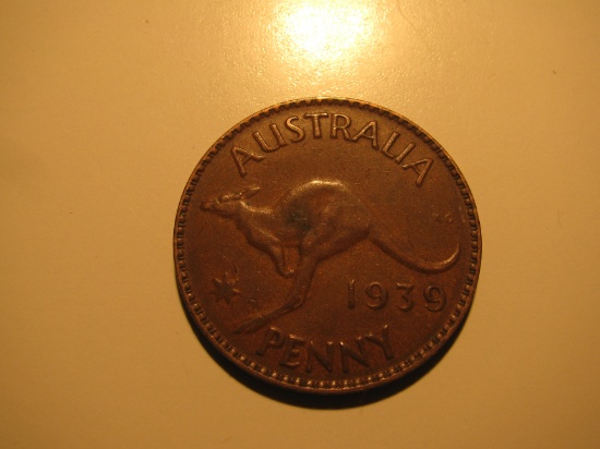 Foreign Coins:  WWII 1939 Australia 1 Penny