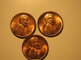 US Coins: 3x BU/Very clean 1963 pennies