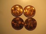 US Coins: 4x BU/Very clean 1973-D Wheat pennies