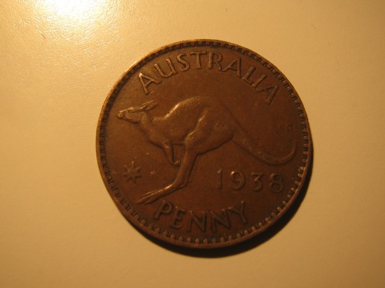 Foreign Coins:  1938 Australia 1 Penny