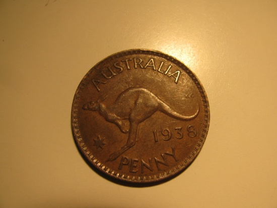 Foreign Coins:  1938 Australia 1 Penny