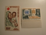 2 Central African Republic Vintage Unused Stamp(s)