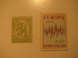 2 Finland Vintage Unused Stamp(s)
