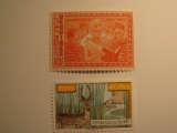 2 Guinee Vintage Unused Stamp(s)