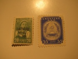 2 Latvia Vintage Unused Stamp(s)