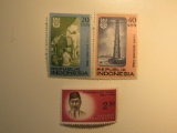 3 Indonesia Vintage Unused Stamp(s)