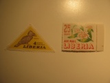 2 Liberia Vintage Unused Stamp(s)