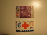 2 Malta Vintage Unused Stamp(s)