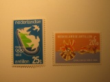 2 Netherland Antilles Vintage Unused Stamp(s)