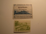 2 Peru Vintage Unused Stamp(s)