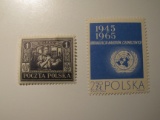 2 Poland Vintage Unused Stamp(s)