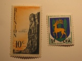2 Reunion Vintage Unused Stamp(s)
