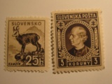 2 Slovakia Vintage Unused Stamp(s)