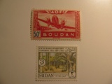 2 Sudan Vintage Unused Stamp(s)