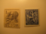 2 Czechoslovakia Vintage Unused Stamp(s)