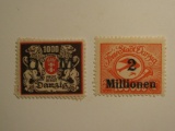 2 Danzig Vintage Unused Stamp(s)