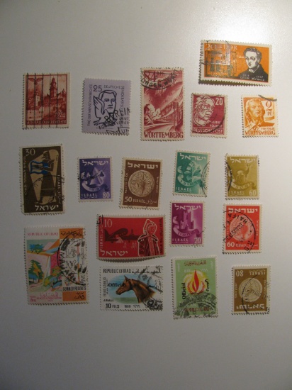 Vintage stamps set of: Iraq, Israel & Germany