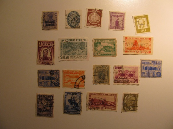 Vintage stamps set of: Peru, Saar & germany
