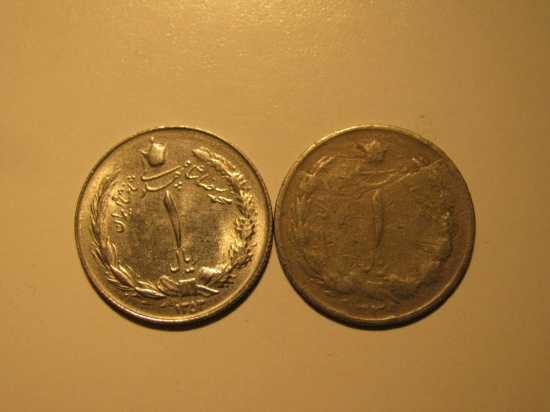 Foreign Coins:  1960 & 1974 Iran 1 Rials (pre revolution)