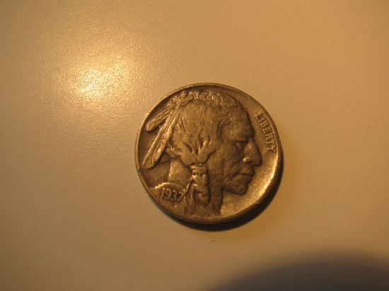 US Coins: 1x1937 Buffalo 5 cents