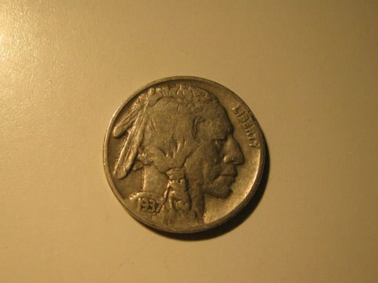 US Coins: 1937 Buffalo 5 Cents