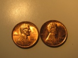 US Coins: 2xBU/Very clean 1966 pennies