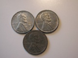 US Coins: 3x1943 steel pennies