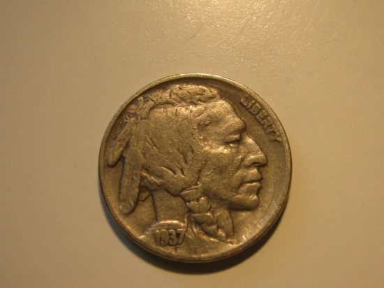 US Coins: 1937 Buffalo 5 Cents