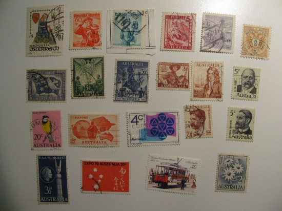 Vintage stamps set of: Austria & Australia