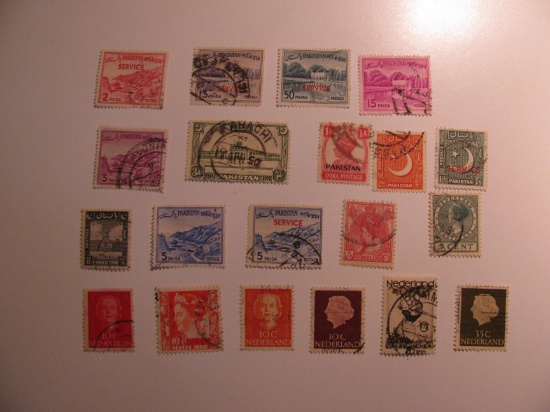 Vintage stamps set of: Netherlands & Pakistan