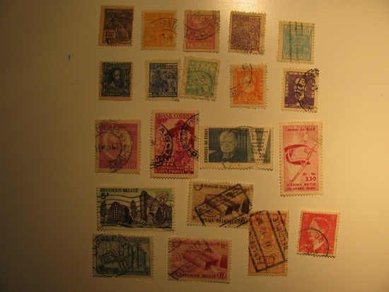 Vintage stamps set of: Belgium & Brazil