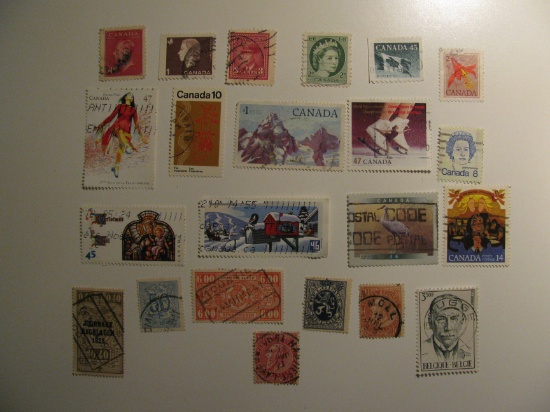 Vintage stamps set of: Belgium & Canada