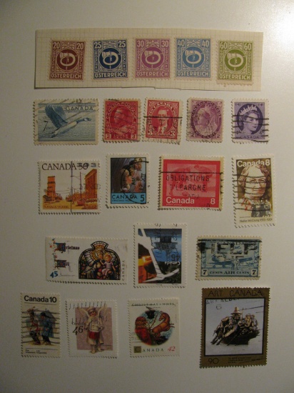 Vintage stamps set of: Austria & Canada