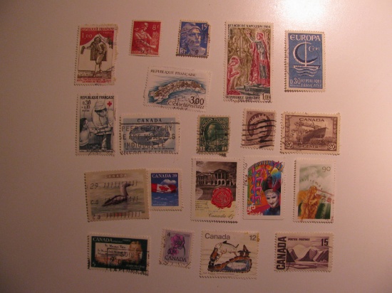 Vintage stamps set of: France & Canada
