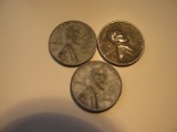 US Coins: 3x 1943 Steel pennies