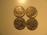 US Coins: 3X Buffalo 5 Cents(Dates not Clear)