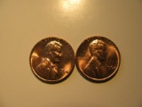 US Coins: 2xBU/Very clean 1964 pennies