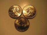 US Coins: 3xUNC 2000-P Virginia Quarters