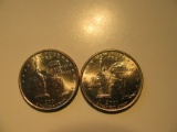 US Coins: 2xUNC 2001-P New York Quarters