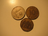 Foreign Coins: 3 Misc. Asian coins