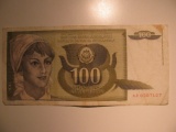 Foreign Currency: 1991 Jugoslavia 100 Dinara