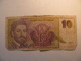 Foreign Currency: 1994 Yugoslavia 10 Dinara
