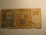 Foreign Currency: 1994 Yugoslavia 20 Dinara