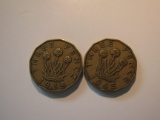 Foreign Coins: WWII 1939 & 1945 Great Britain 3 Pences